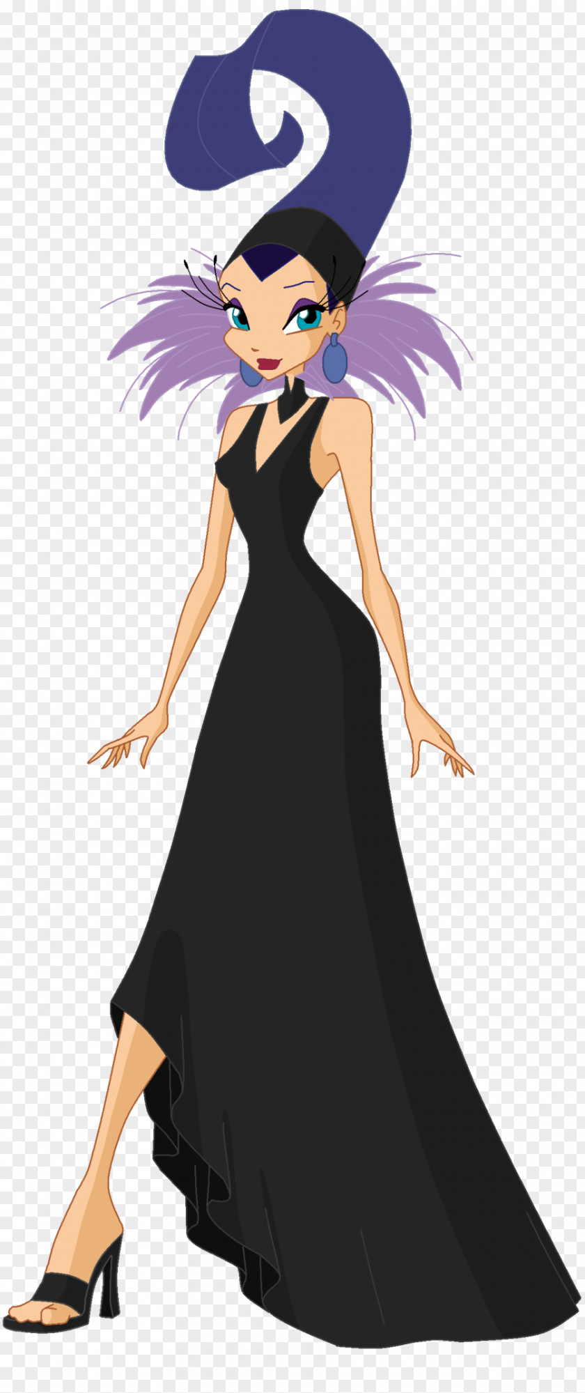 Dress Black Hair Character Clip Art PNG