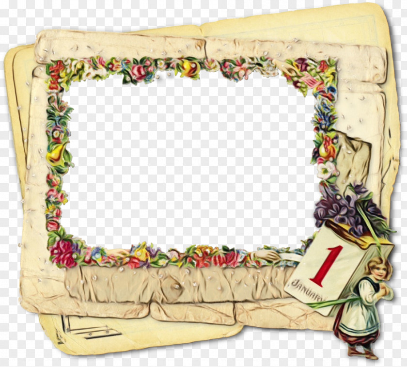 Rectangle Picture Frame Happy New Year Photo PNG