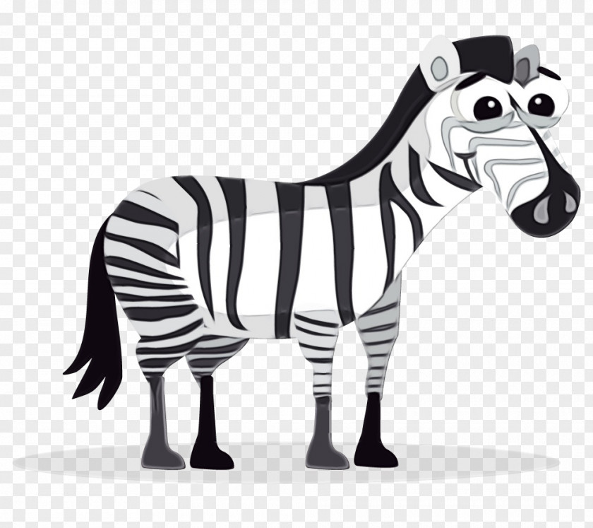 Zebra Animal Figure Cartoon Wildlife Black-and-white PNG