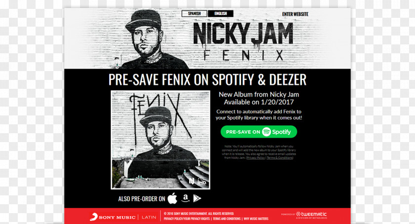 Nicky Jam Spotify Poster Advertising Campaign Brand Application Programming Interface PNG