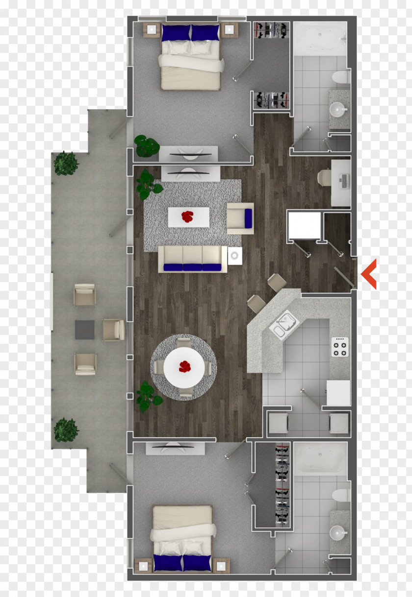 House 3D Floor Plan PNG