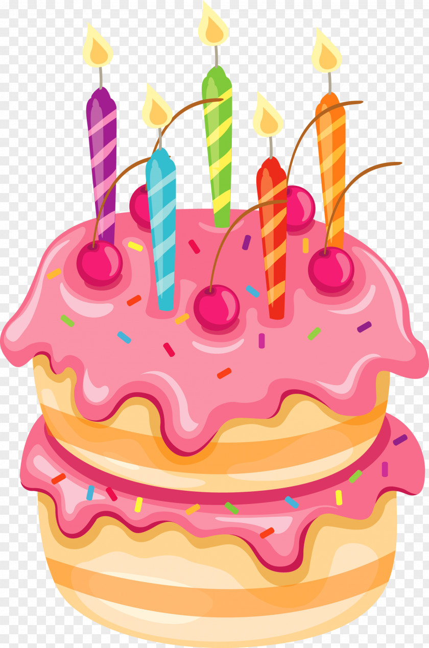 Pink Cake With Candles Clipart Birthday Wedding Clip Art PNG