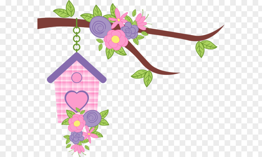 Cartoon Branches Bird House PNG