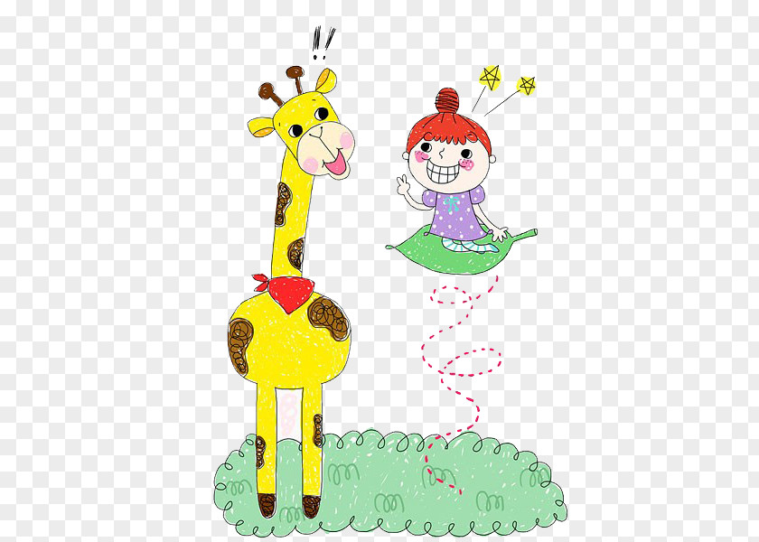 Giraffes And Children Giraffe Stock Illustration PNG