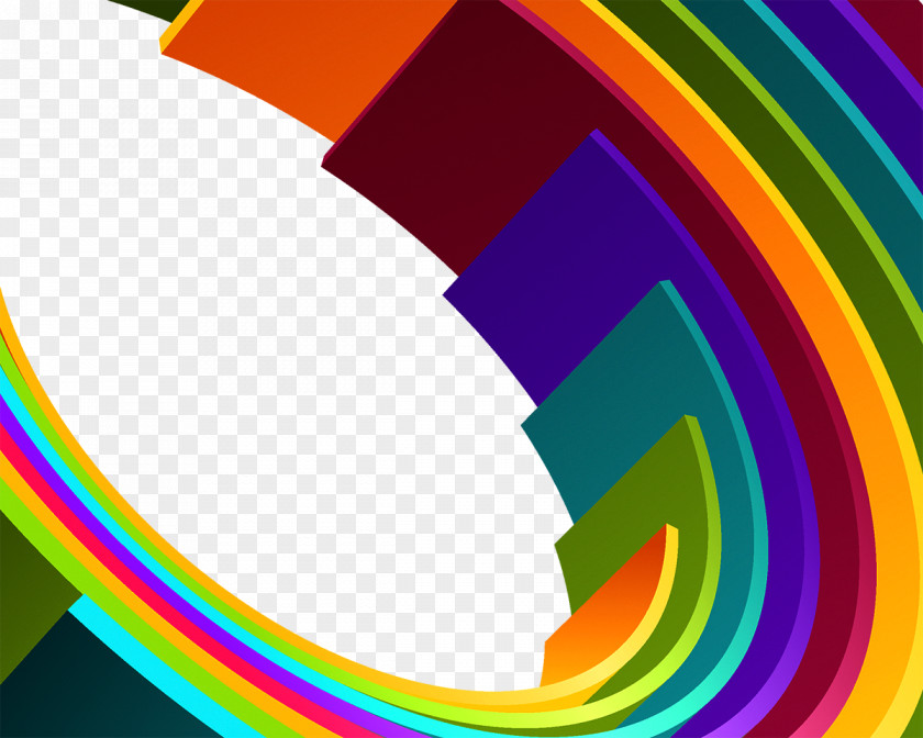 Colorful Science And Technology Circle 3D Spinning Graphic Design PNG