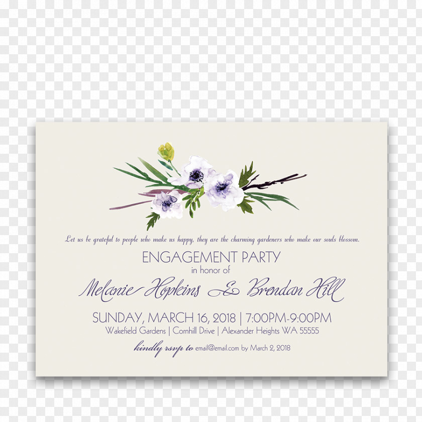 Floral Invitation Wedding Flower Violet Lilac Lavender PNG