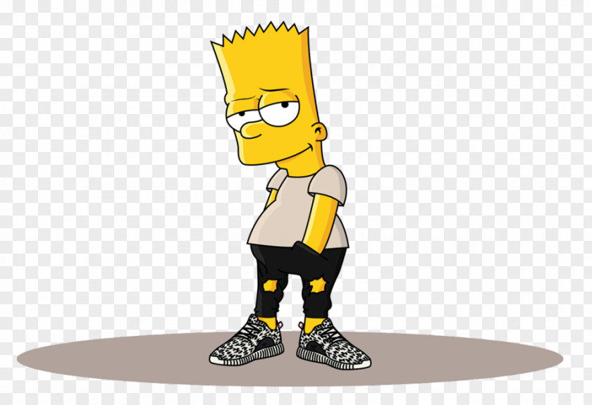 Supreme Bart Simpson Homer Adidas Yeezy Drawing PNG
