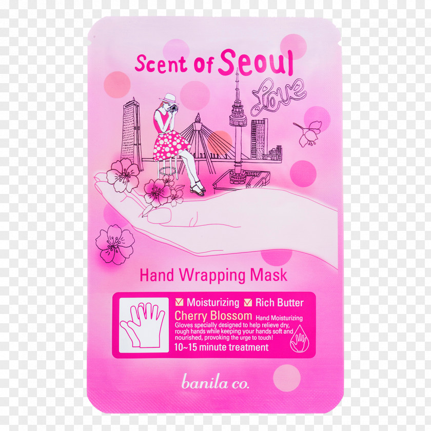 Hand Wrap Seoul Banila Co. Pink M Cherry Blossom PNG
