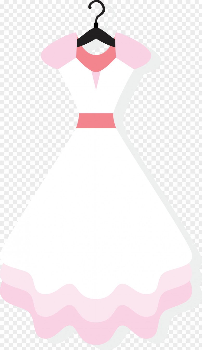 Vector White Waist Length Dress Shoulder Sleeve Fashion Accessory Clip Art PNG