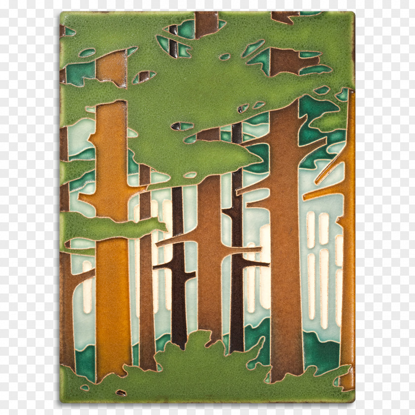 Woodland Motawi Tileworks Ceramic Glass Tile Art PNG