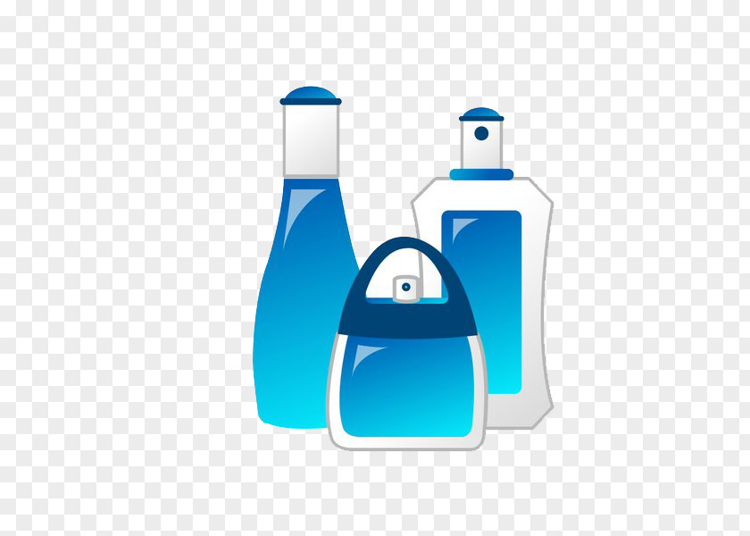 Blue Bottle Detergent Graphic Design PNG