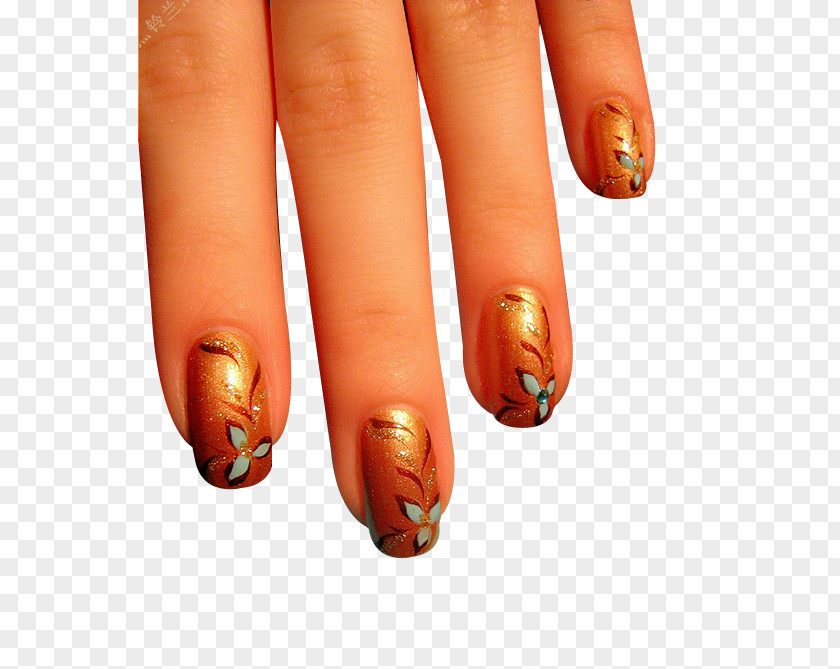 Golden Nail Art Manicure PNG