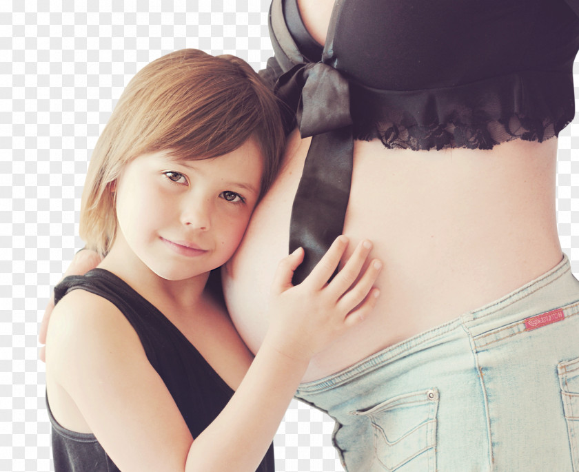Happy Child Holding Belly Of Pregnant Woman Pregnancy Infant Fertility PNG