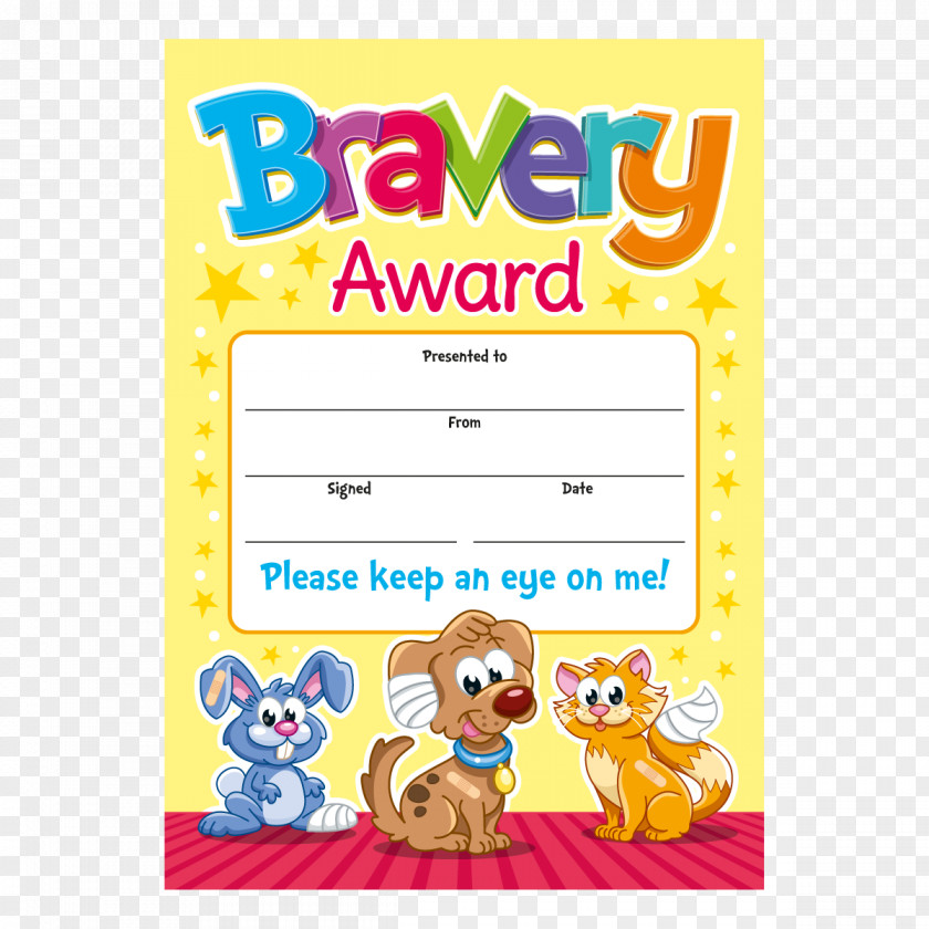 Vector-grade Certificate National Bravery Award Child Sticker Gift PNG