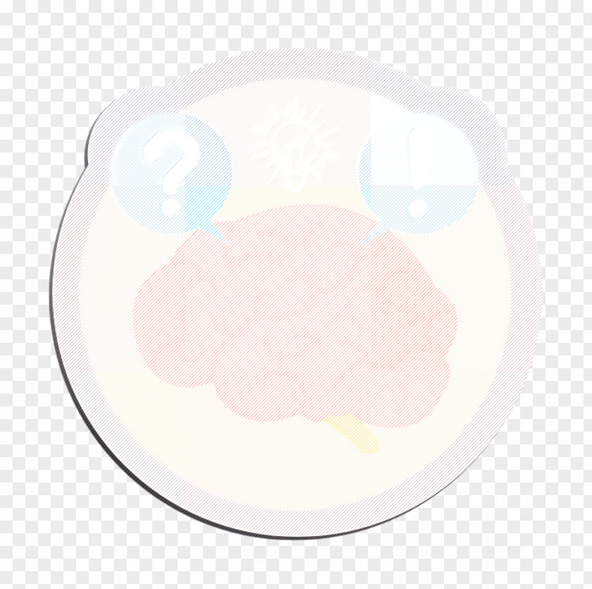 Pink White Brain Icon Education PNG