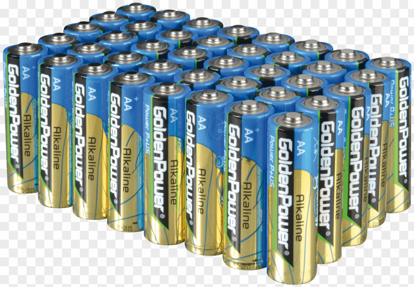 Electric Battery AA Golden Power Group Alkaline Cylinder PNG