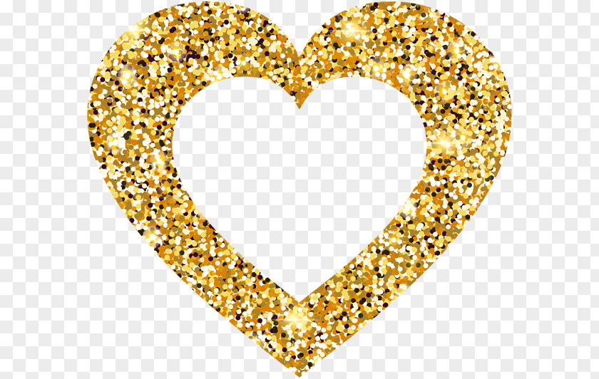 Golden Heart Clip Art PNG