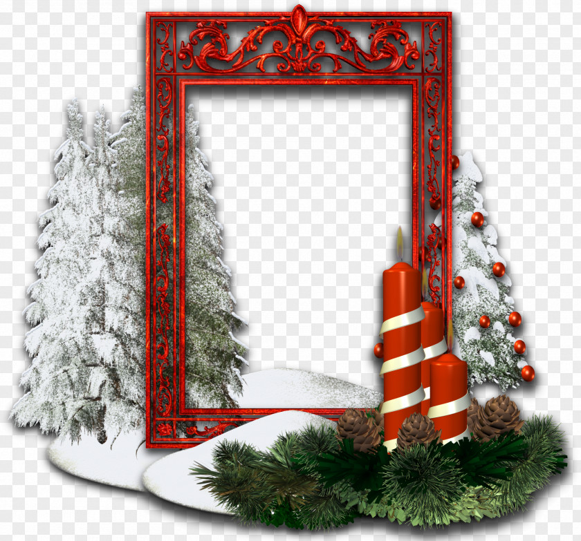 Red Frame Picture Frames Christmas Ornament New Year Tree PNG