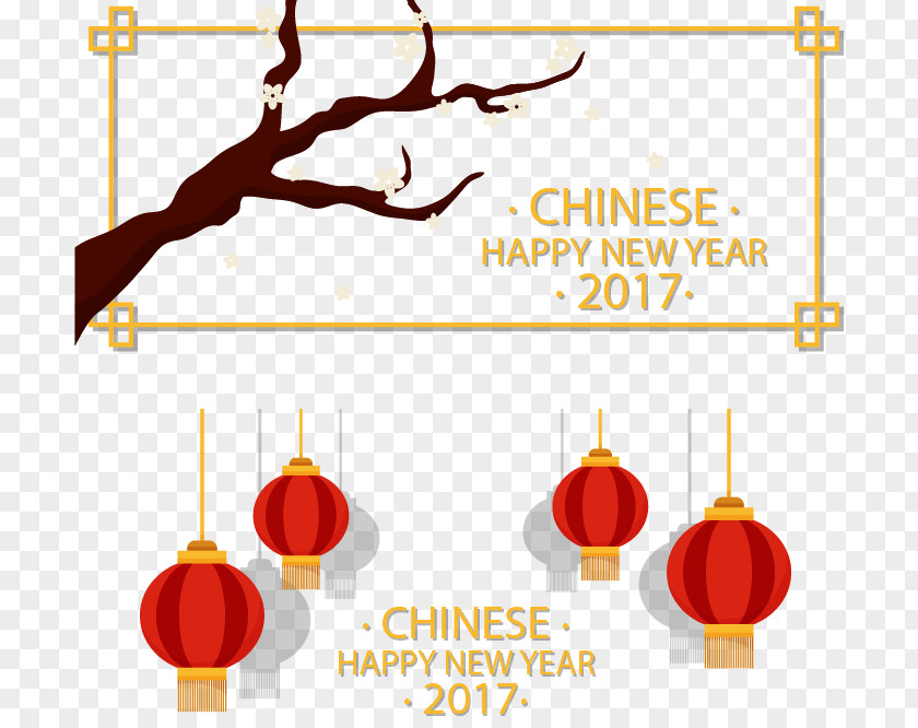 Chinese New Year Banner Wind Lantern Web PNG