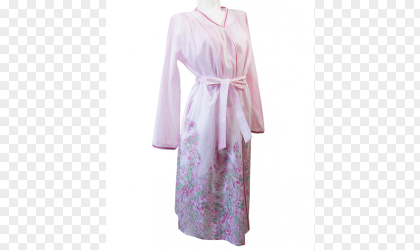 Satin Robe Dress Sleeve Pink M PNG