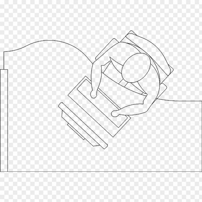 3D DESK Line Art Paper Sketch PNG