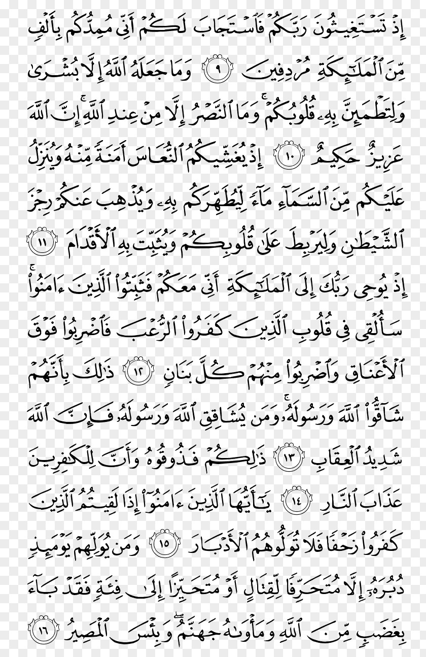 Quran Pak Al-Anfal Surah Al-A'raf Juz' PNG