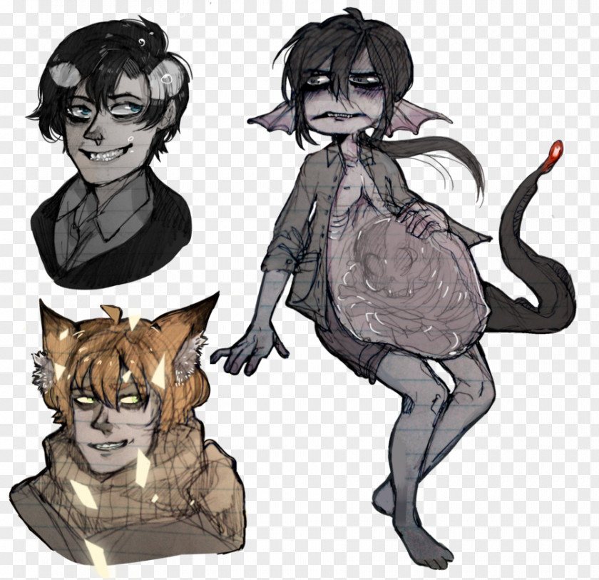 School Doodles Lion Cat Ear Legendary Creature PNG