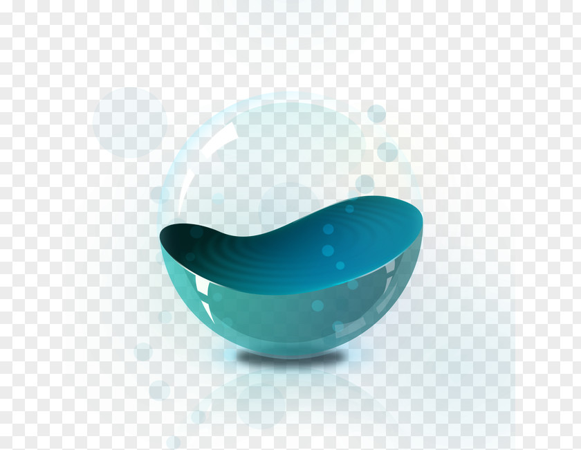 Glass Ball Blue Designer Bubble PNG