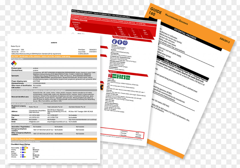 Safety Data Sheet COSHH Risk Assessment Web Page PNG