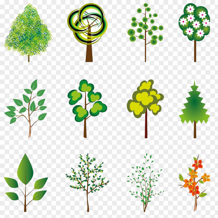 Green Tree Cartoon Crown PNG