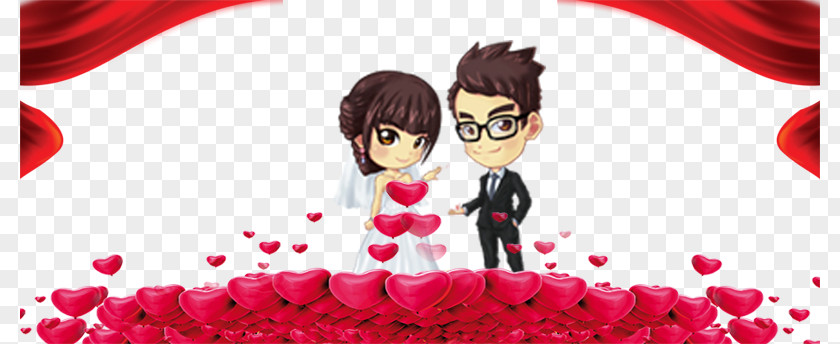 Red Stage Wedding Couple For The Groom Marriage PNG