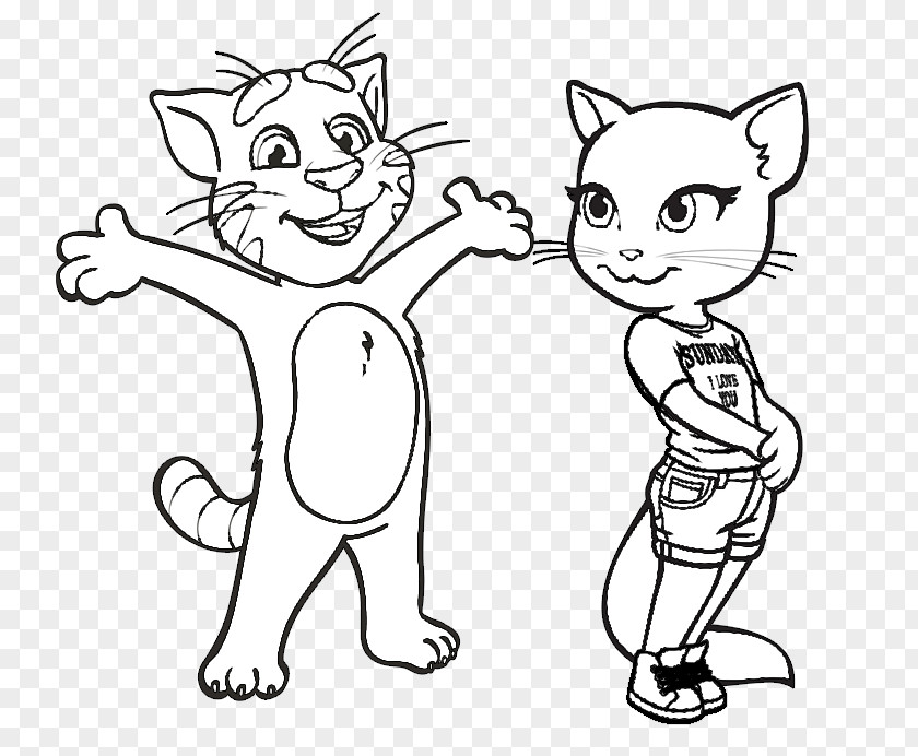 Tom And Jerry Cat Line Art Drawing Talking Angela PNG