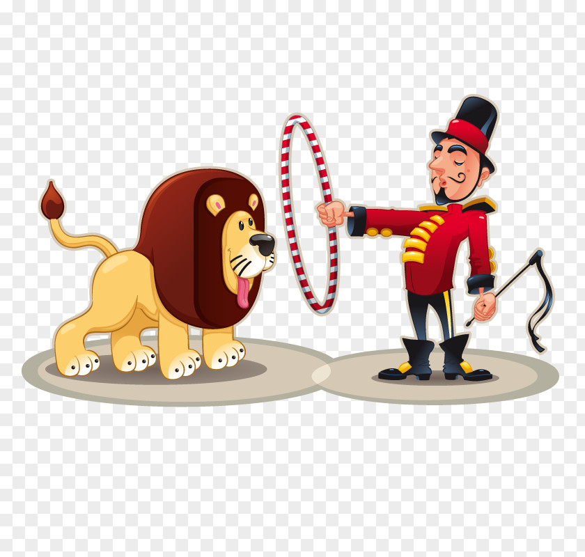 Vector Circus Lion Taming Clip Art PNG