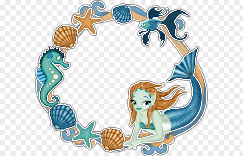 Blue Mermaid Shell Lace Material Free To Pull Clip Art PNG