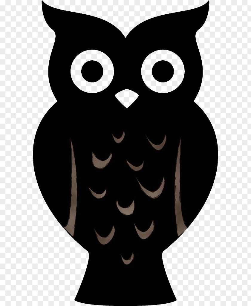 Cat Eastern Screech Owl Bird Of Prey Cartoon Black-and-white PNG