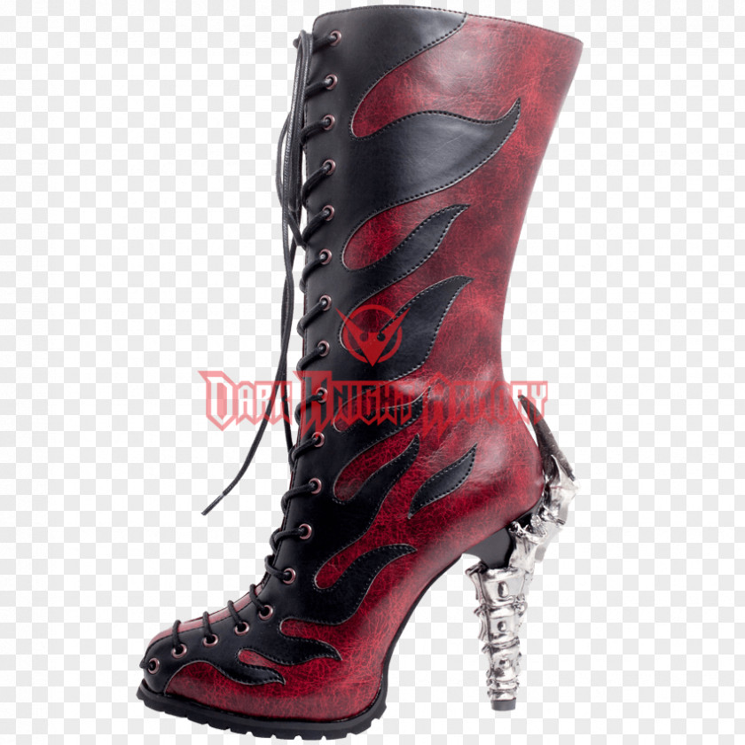 Burgundy Low Heel Shoes For Women Motorcycle Boot High-heeled Shoe Knee-high PNG