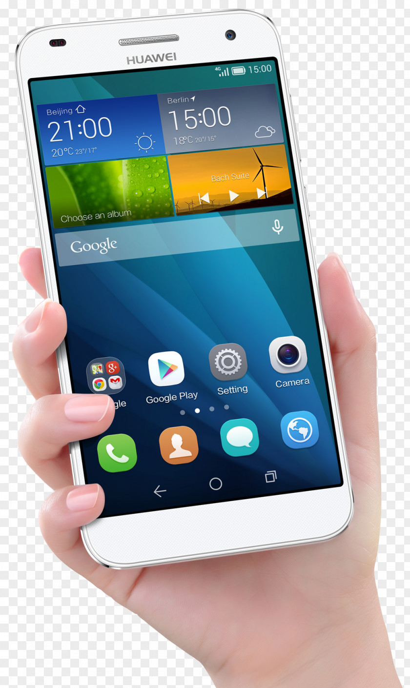 Hand Holding Smartphone Huawei Ascend PNG