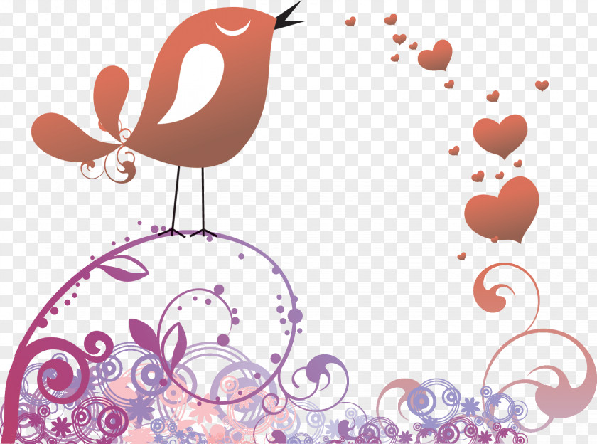 Creative Women's Day Poster Stock Image Lovebird Valentine's Heart PNG