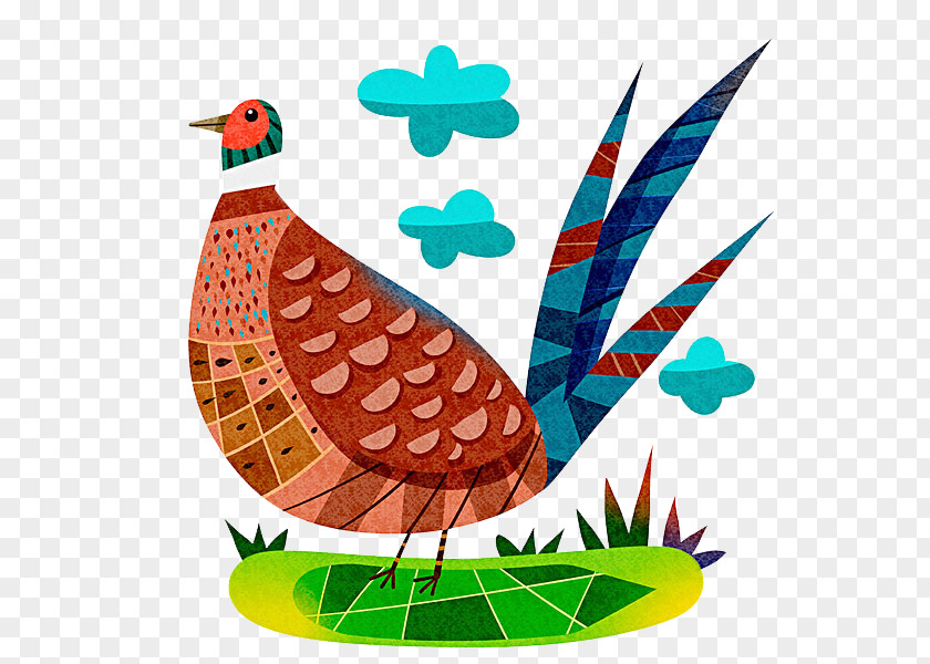 Cartoon Peacock Peafowl Illustration PNG