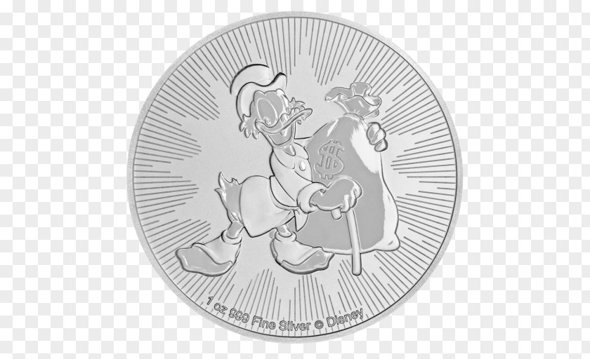 Silver Coin Scrooge McDuck Niue New Zealand Bullion PNG