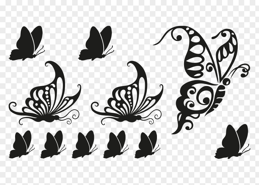 Butterfly Brush-footed Butterflies Tattoo Insect Wall Decal PNG