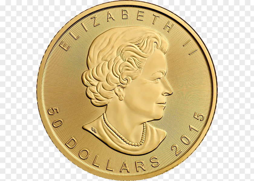 Canada Canadian Gold Maple Leaf Coin Bullion PNG