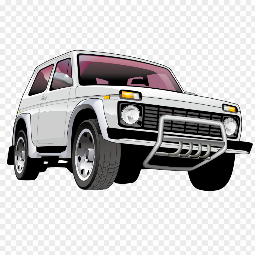 White Jeep Car LADA 4x4 Euclidean Vector Clip Art PNG