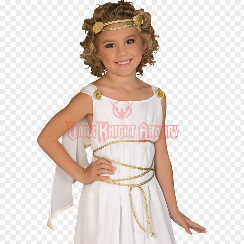 Aphrodite Goddess Costume Halloween Child Robe Dress PNG