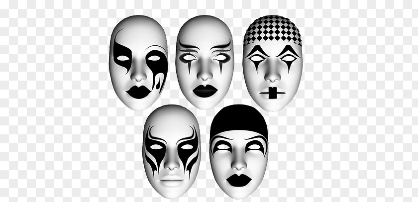 Black And White Horror Mask PNG