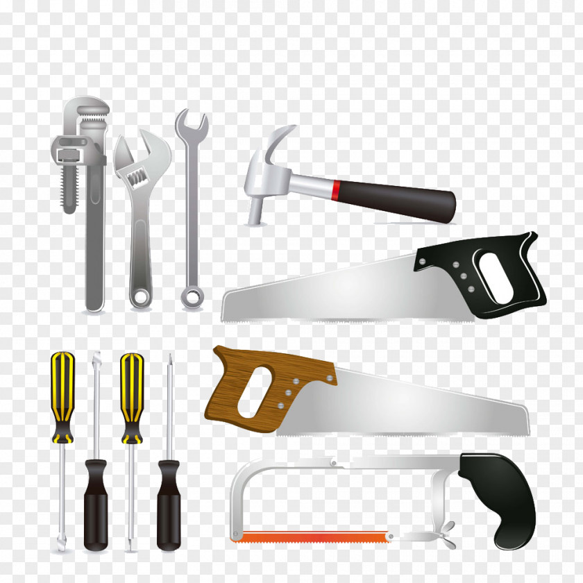 Cartoon Tools Collection Hand Tool Architectural Engineering Heavy Equipment PNG