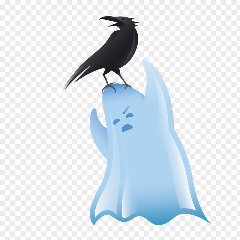 Raven Ghost Halloween Clip Art PNG