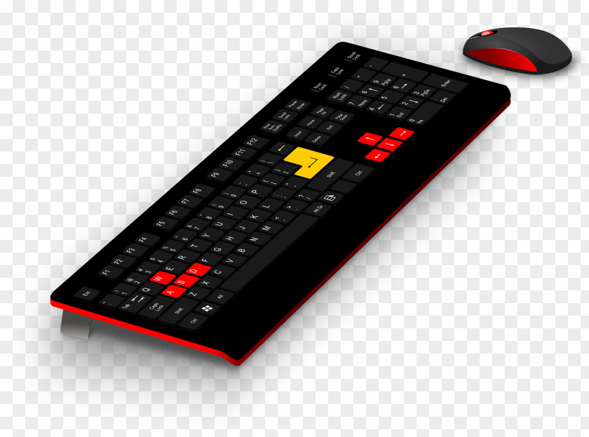 Black Keyboard Computer Mouse Gaming Keypad Clip Art PNG