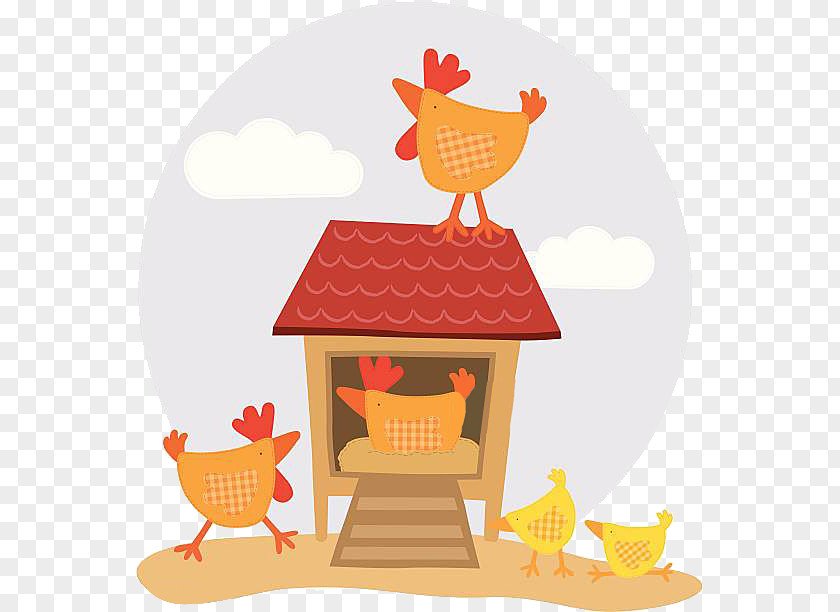 Cartoon Chicken Farm Coop Duck Poultry Farming Rooster PNG