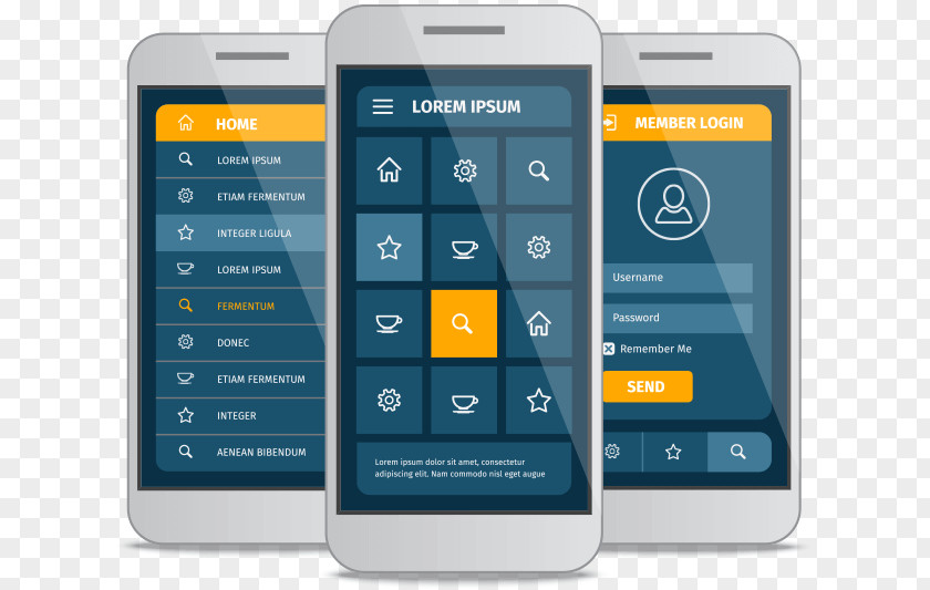 Design User Interface Mobile App Development PNG
